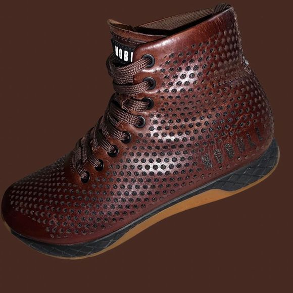 UNISEX HIGH-TOP COFFEE NOBULL LEATHER TRAINER SNEAKER SHOES SIZE W 7.5 M 6 - Picture 1 of 6